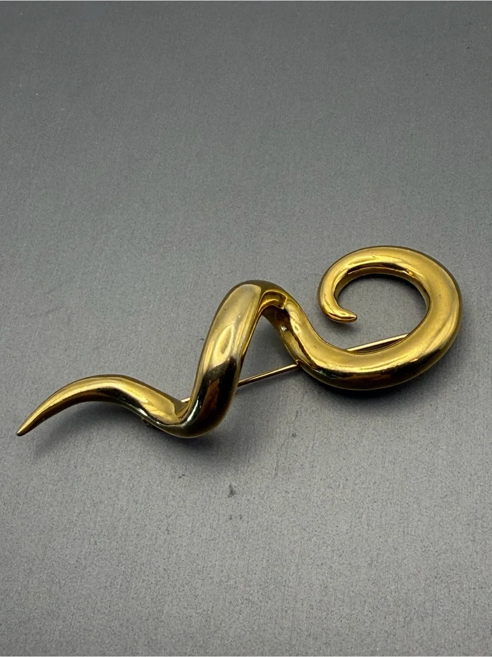 Gold-tone Serpent Abstract Brooch Pin